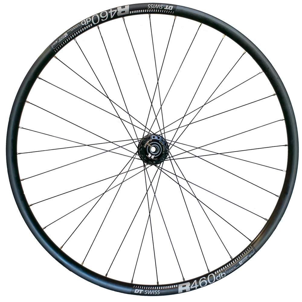 Ruota con mozzo dinamo Son 28 disc - perno passante 15  assemblata Mognettibike