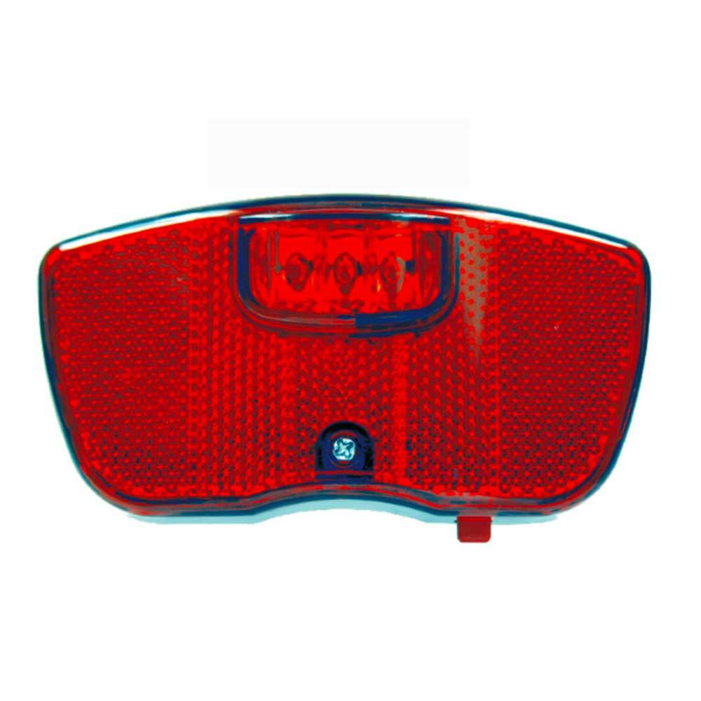 Battery-powered rear light for city-trekking bikes with 3 red LEDs