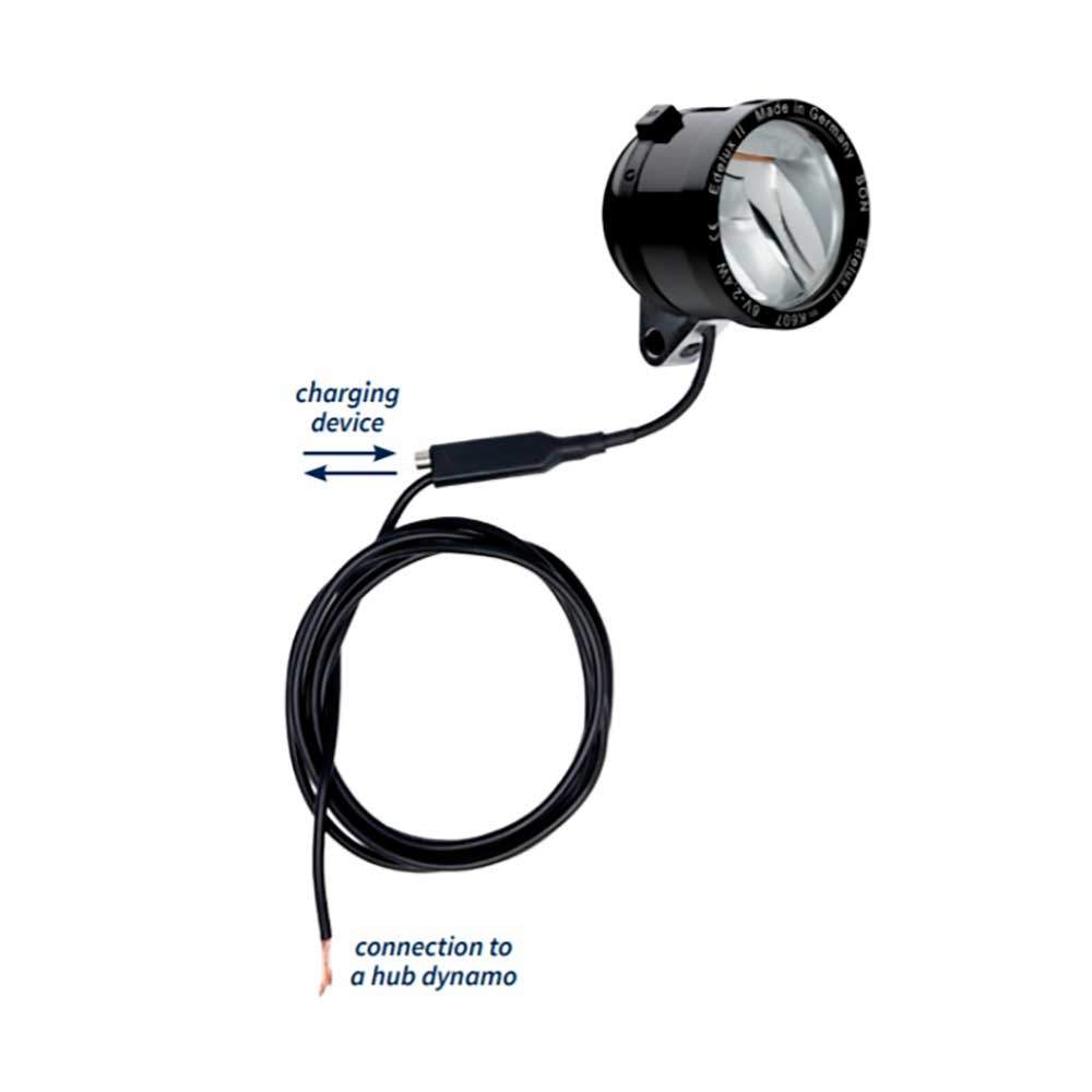 Front led bike light Edelux II for dynamo with cable coaxial no connector