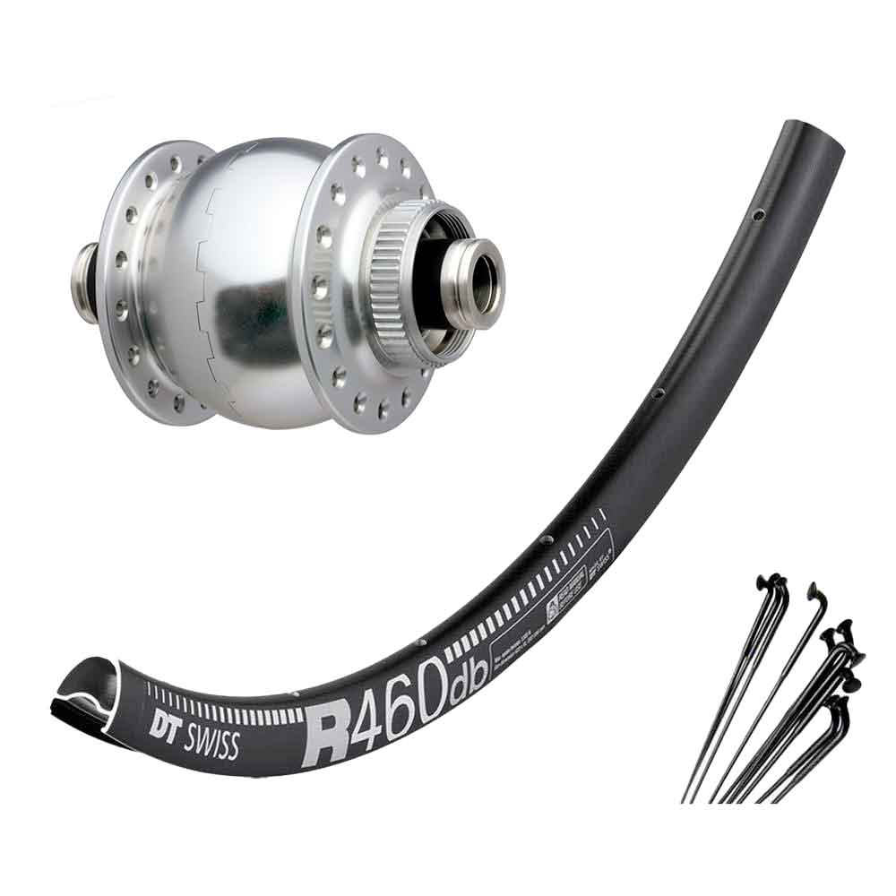 Wheel with hub Dynamo SonDelux disc-thru-axle 12-for gravel bike