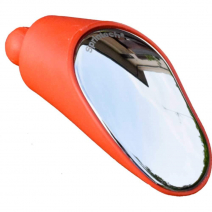 Rearview Mirror Bike Adjustable Curved Handlebar - single - Red